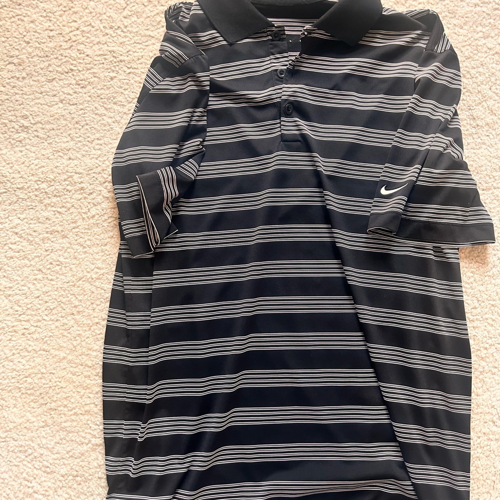 Nike Black Striped Polo Shirt